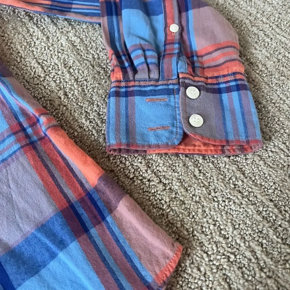 J. Crew Blue and Orange Buttons Down Shirt